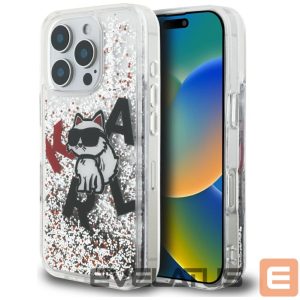 Kitos prekės Karl Lagerfeld  Karl Lagerfeld Liquid Glitter Choupette Logo Case for iPhone 16 Pro Max - Clear 