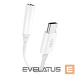 Kabelis Dudao  Dudao audio adapter headphone adapter from USB Type C to mini jack 3.5 mm white (L16CPro white) 