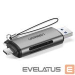 Kitas telefono priedas Ugreen  Ugreen CM185 50706 reader for SD / micro SD cards on USB-A 3.0 / USB-C 3.0 - gray 