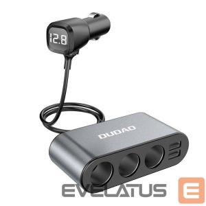 Adapteriai Dudao  Dudao car charger 2x USB / 3x cigarette lighter splitter black (R1Pro black) 
