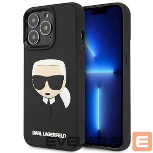 Nugarėlės dėklai Karl Lagerfeld  Karl Lagerfeld KLHCP14LKH3DBK iPhone 14 Pro 6.1 "black / black hardcase 3D Rubber Karl`s Head 