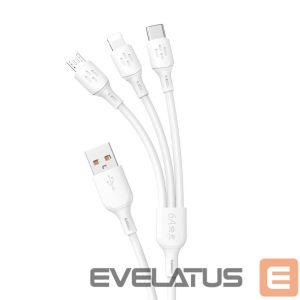 Kabelis Dudao  USB cable - USB C / micro USB / Lightning 480Mb/s 6A 1.2m - white 