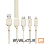 Kitas telefono priedas Dudao  Dudao L7SE 3in1 USB-A - 2x USB-C / Lightning 66W Cable 1.2m - beige 