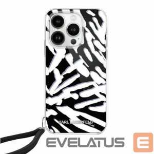 Kitas telefono priedas Karl Lagerfeld  Karl Lagerfeld IML Zebra Pattern & Cord case for iPhone 15 Pro Max - black 