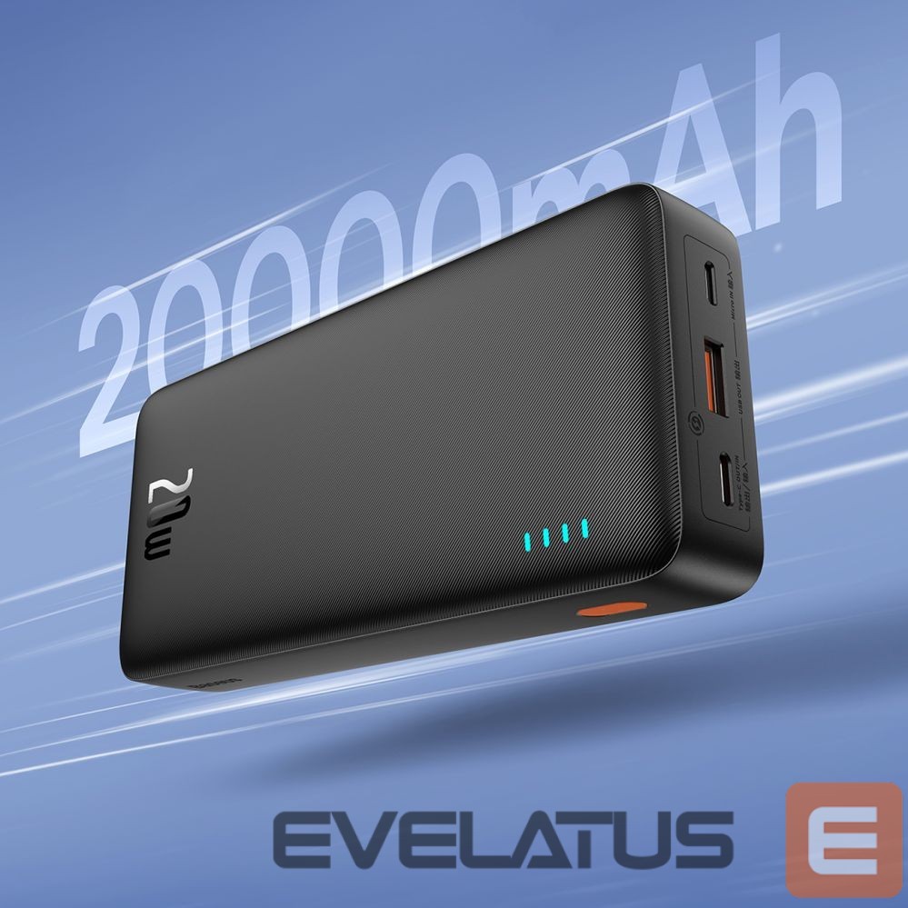 Išorinė baterija Baseus Baseus Airpow 20W 20000mAh Power Bank with Baseus Simple Series USB-A - USB-C 50cm Cable - Black