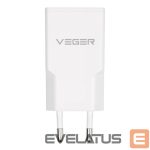 Adapteriai Veger  Phone charger VEGER USB A + USB C QC PD 30W 30W1A1C white 
