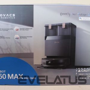 Dulkių siurblys Ecovacs  SALE OUT.  DEEBOT T50 MAX PRO OMNI Vacuum cleaner, Robot, Wet&Dry, 18500Pa, TruEdge 2.0, ZeroTangle 2.0, YIKO GPT, Black + Auto-empty |  Robotic Vacuum Cleaner | DEEBOT T50 MAX PRO OMNI | Wet&Dry | Dust capacity 0.35 L | 18500 Pa | Black | DEMO 