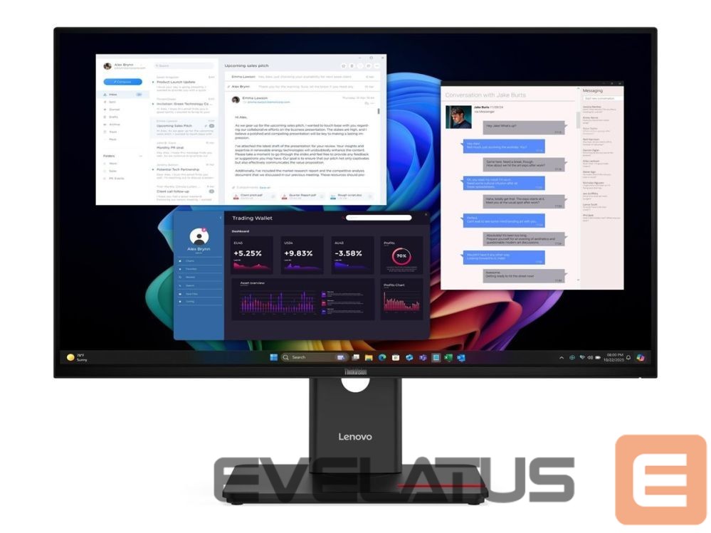 Monitoriai Lenovo ThinkVision T27UD-40 27 3840x2160/HDMI/3Y Warranty |