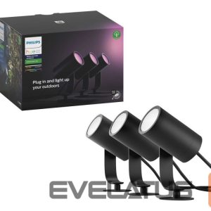 Stalinė lempa Philips Hue  Lily Outdoor Spot base set 3x8W 24V | Hue White and Color Ambiance 
