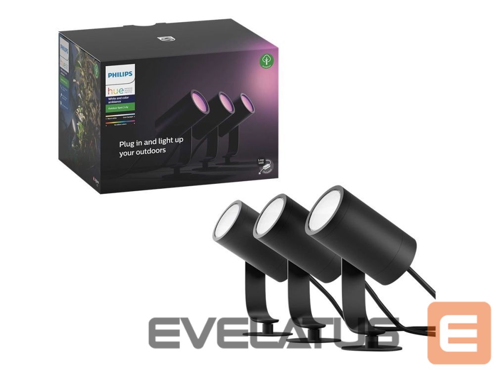 Stalinė lempa Philips Hue Lily Outdoor Spot base set 3x8W 24V | Hue White and Color Ambiance