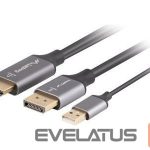 Monitoriaus priedas Lanberg  HDMI(M)->Displayport(M)  cable 1.8m 4K, Black 