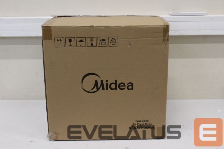 Stalo grotelės Midea SALE OUT. MAD1100DADK Air fryer digital,Two-zone cavity, 6.4L + 4.4L | Two Zone Airfryer | MAD1100DADK | Power 1850 W | Capacity 4.4/6.4 L | Rapid Air technology | Black | USED, DIRTY, SCRATCHED ON TOP