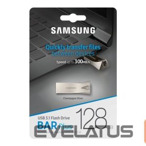 USB atmintinė Samsung  SAMSUNG BAR PLUS 128GB Champagne Silver 