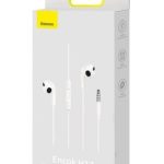 Laidinės ausinės Baseus  Encok H17 3.5mm minijack wired headphones White