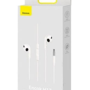 Laidinės ausinės Baseus  Encok H17 3.5mm minijack wired headphones White