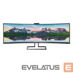 Monitoriai Philips  SuperWide curved LCD display 499P9H/00	 48.8 ", VA, Dual QHD, 5120 x 1440 pixels, 32:9, 5 ms, 450 cd/m², Black, Headphone out 