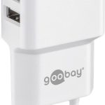 Maršrutizatoriai Goobay  Dual USB charger  44952  2.4 A,  2 USB 2.0 female (Type A), White, 12 W 