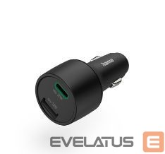 Automobiliniai įkrovikliai Hama  Car Fast Charger, 1x USB-C, 1x USB-A, PD, 32 W Black