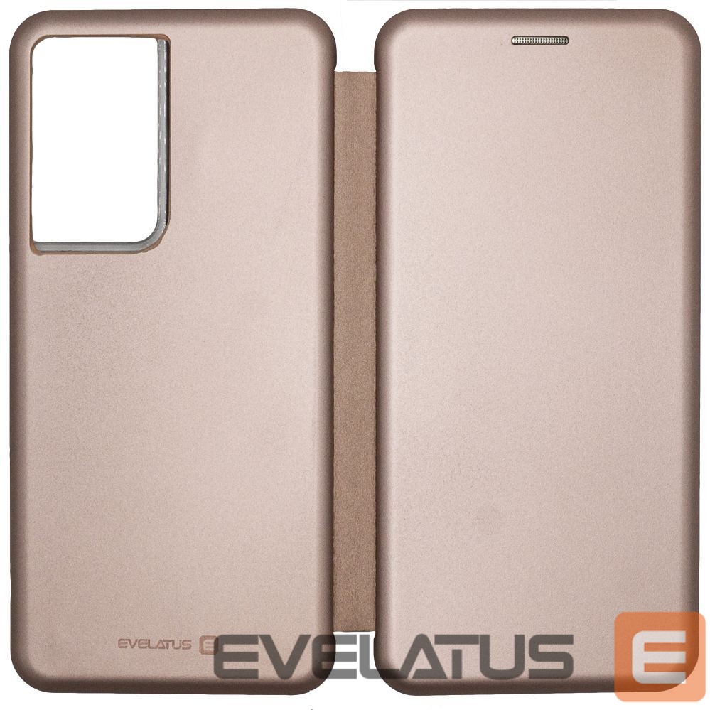 Knygos tipo dėklas dėklai Evelatus Samsung Galaxy S21 Ultra Book Case Rose Gold
