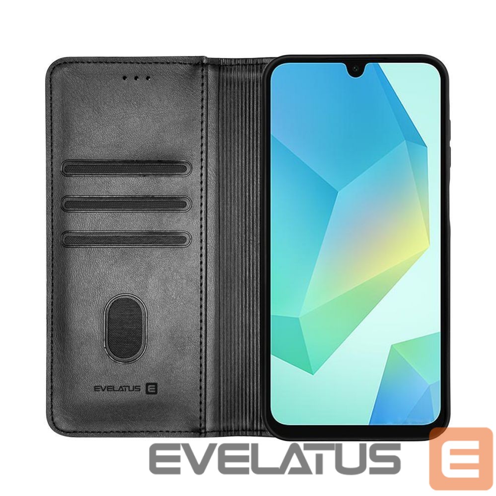 Knygos tipo dėklas dėklai Evelatus Samsung Galaxy A16 Book Case Folio Black