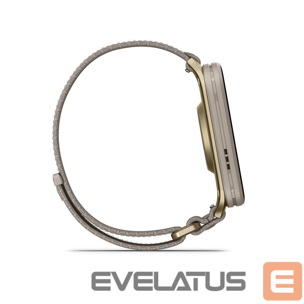Išmanusis laikrodis Garmin Venu X1 Soft Gold with Titanium Caseback and French Grey Nylon Band