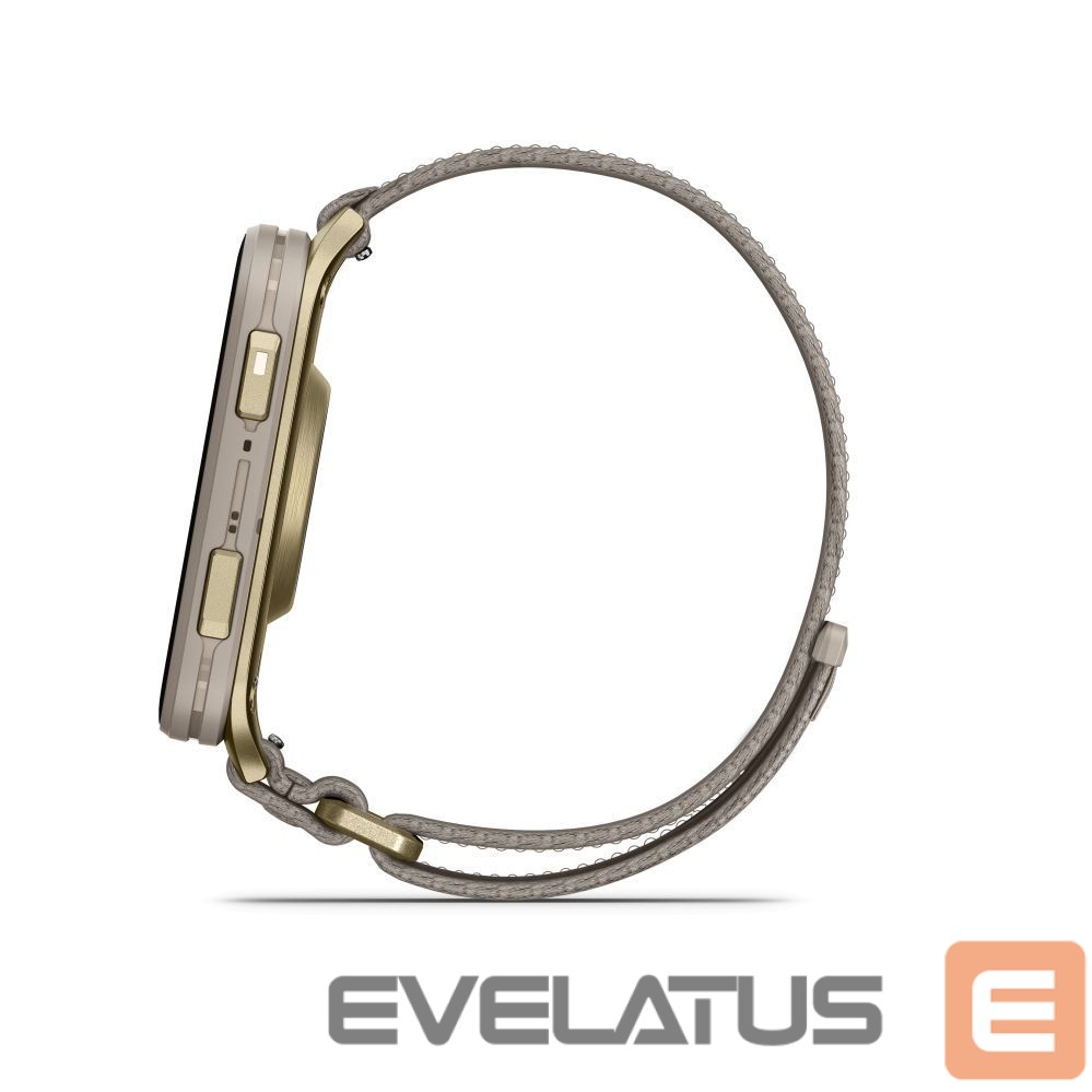 Išmanusis laikrodis Garmin Venu X1 Soft Gold with Titanium Caseback and French Grey Nylon Band