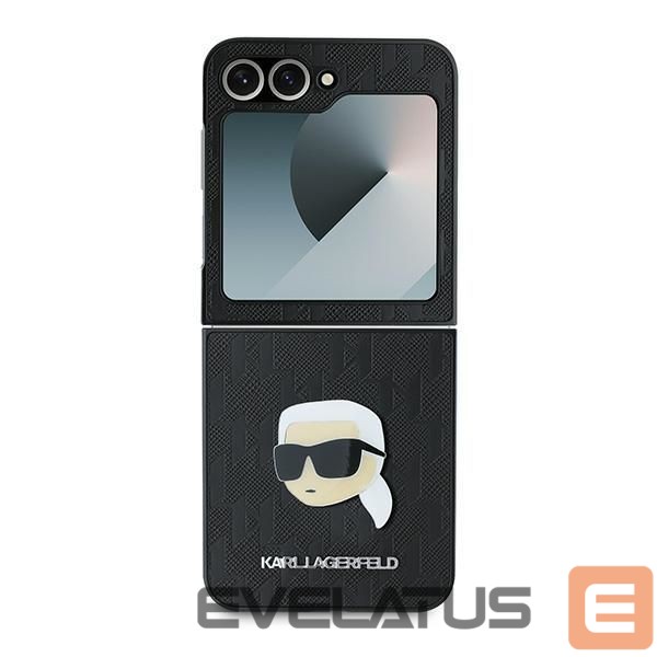 Nugarėlės dėklai Karl Lagerfeld Karl Lagerfeld Saffiano Monogram Case for Samsung Galaxy Z Flip 6 - Black