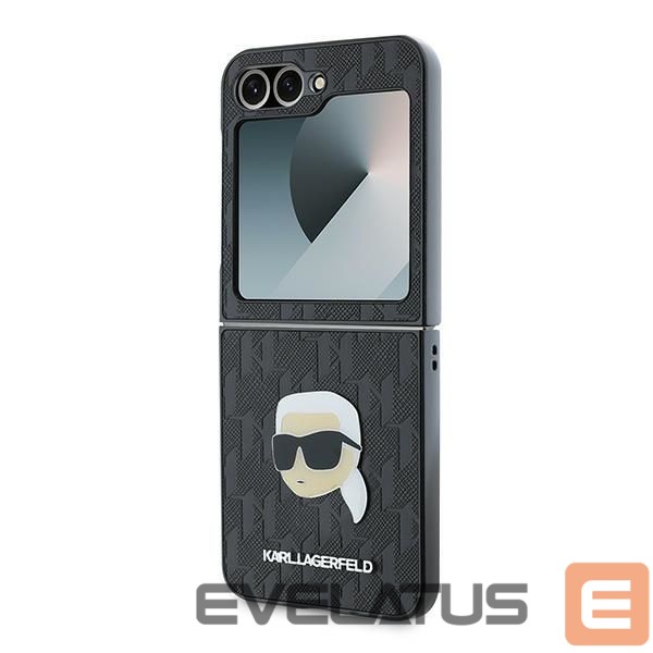 Nugarėlės dėklai Karl Lagerfeld Karl Lagerfeld Saffiano Monogram Case for Samsung Galaxy Z Flip 6 - Black