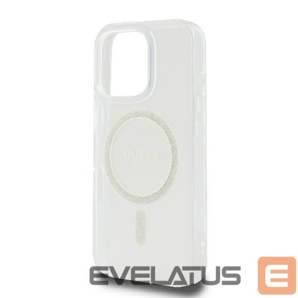Kitas telefono priedas Guess Guess GUHMP16LHFGERET iPhone 16 Pro 6.3" transparent hardcase IML Glitter Circle MagSafe