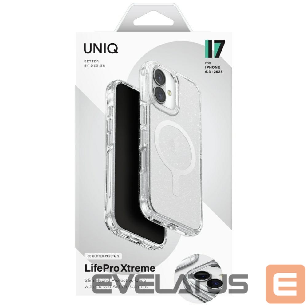 Kitos prekės UNIQ Uniq LifePro Xtreme Magclick Charging Case for iPhone 17 - Transparent-Glitter