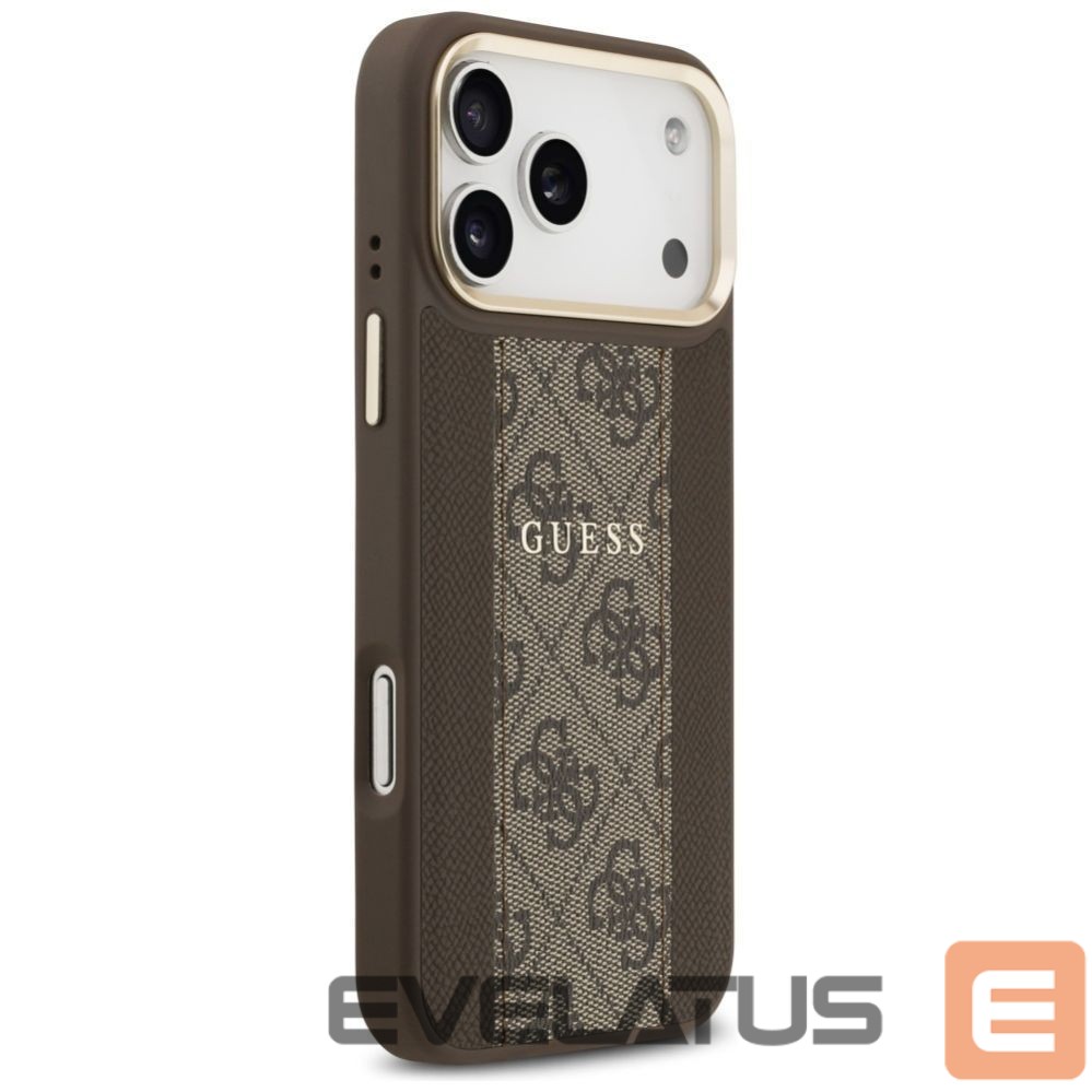 Kitos prekės Guess Guess 4G Stripe MagSafe case for iPhone 17 Pro Max - brown