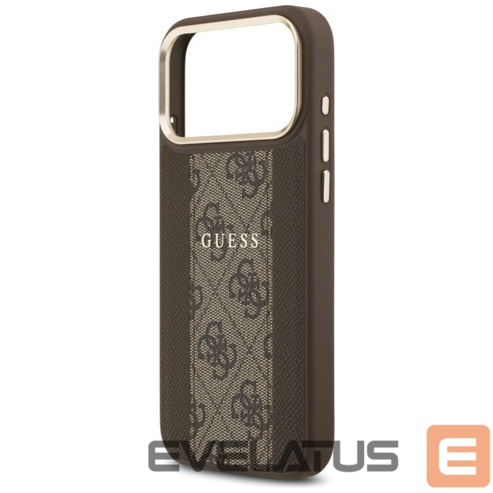 Kitos prekės Guess Guess 4G Stripe MagSafe case for iPhone 17 Pro Max - brown