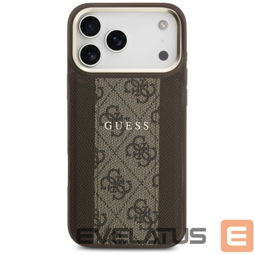Kitos prekės Guess Guess 4G Stripe MagSafe case for iPhone 17 Pro Max - brown