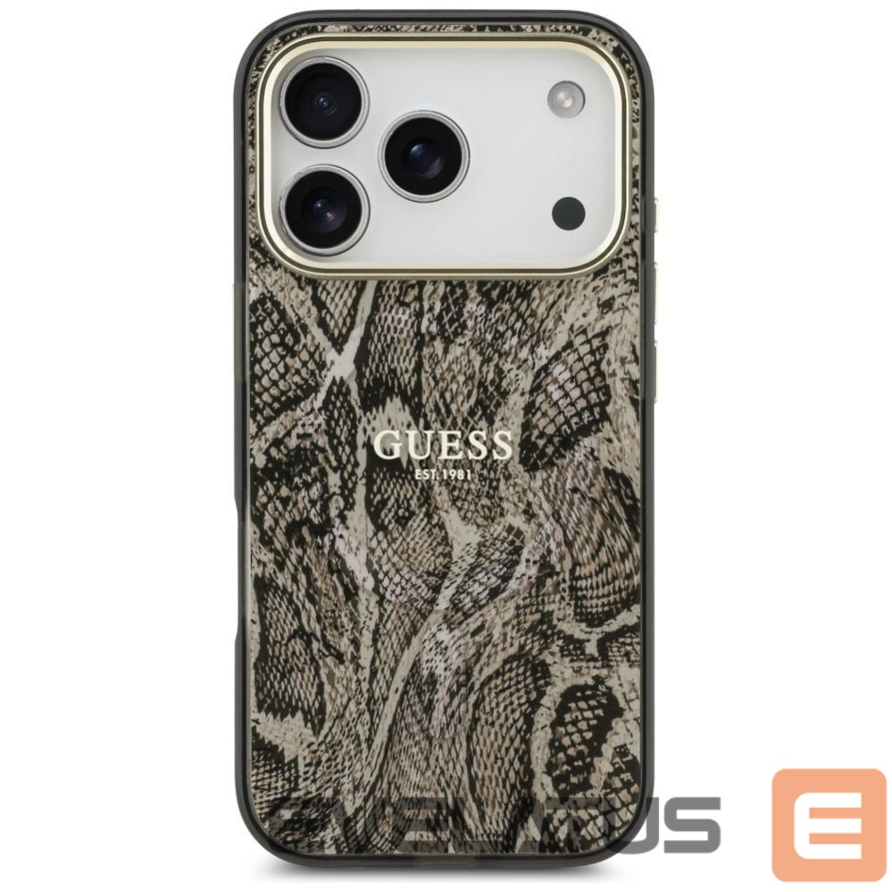 Kitos prekės Guess Guess Python Pattern MagSafe Case for iPhone 17 Pro Max - Brown