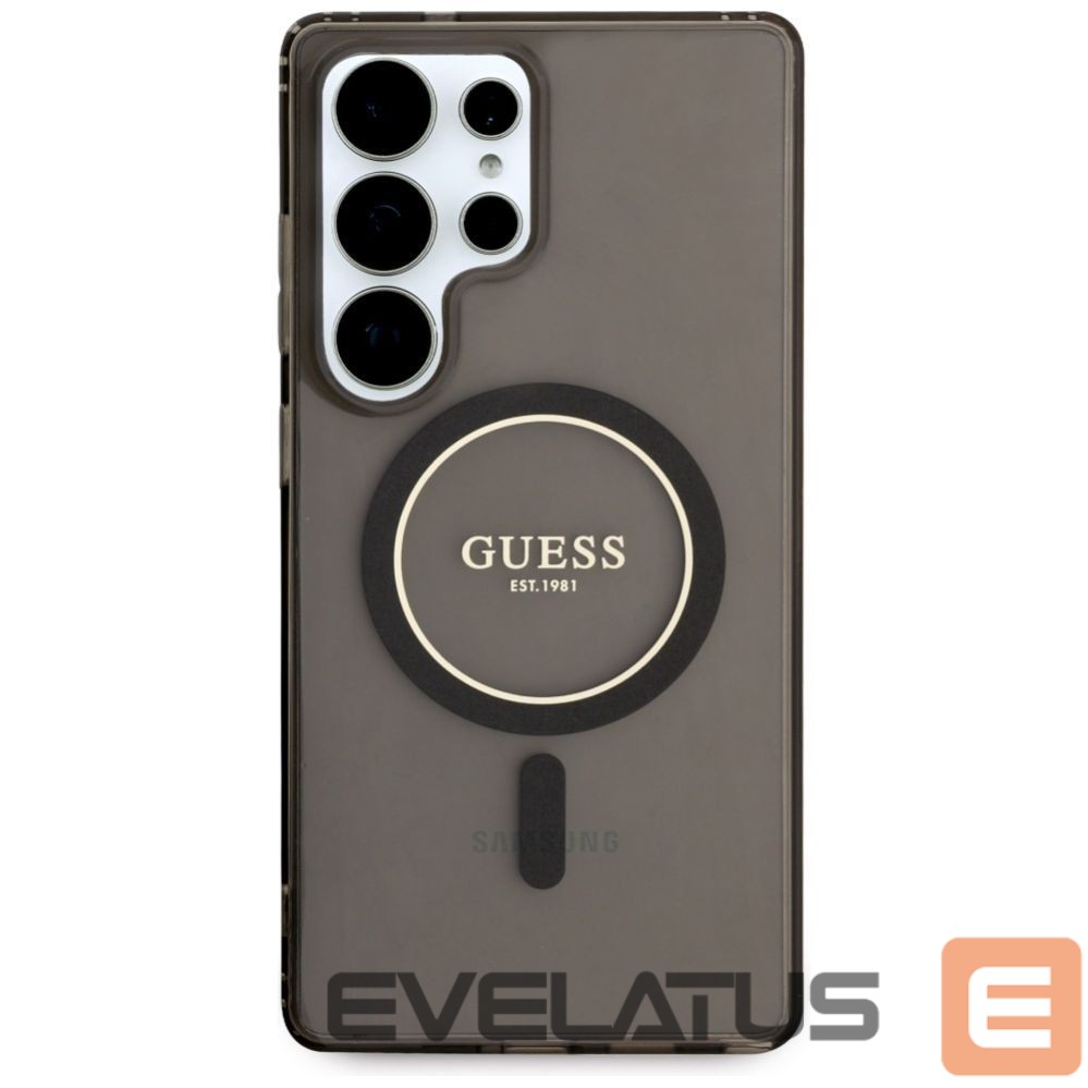 Kitos prekės Guess Guess Glitter Circle Classic Logo MagSafe case for Samsung Galaxy S25 Ultra black