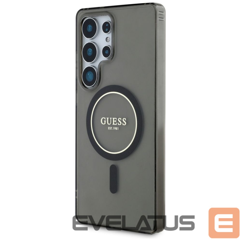 Kitos prekės Guess Guess Glitter Circle Classic Logo MagSafe case for Samsung Galaxy S25 Ultra black