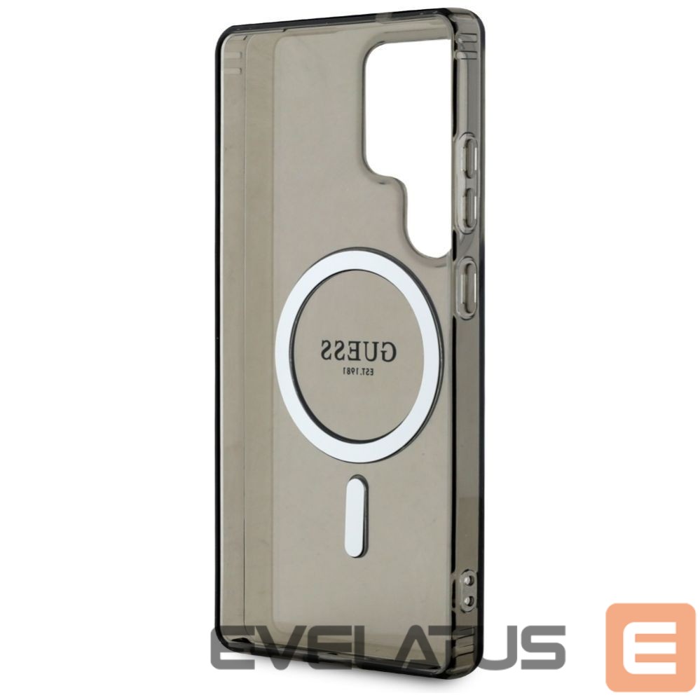 Kitos prekės Guess Guess Glitter Circle Classic Logo MagSafe case for Samsung Galaxy S25 Ultra black