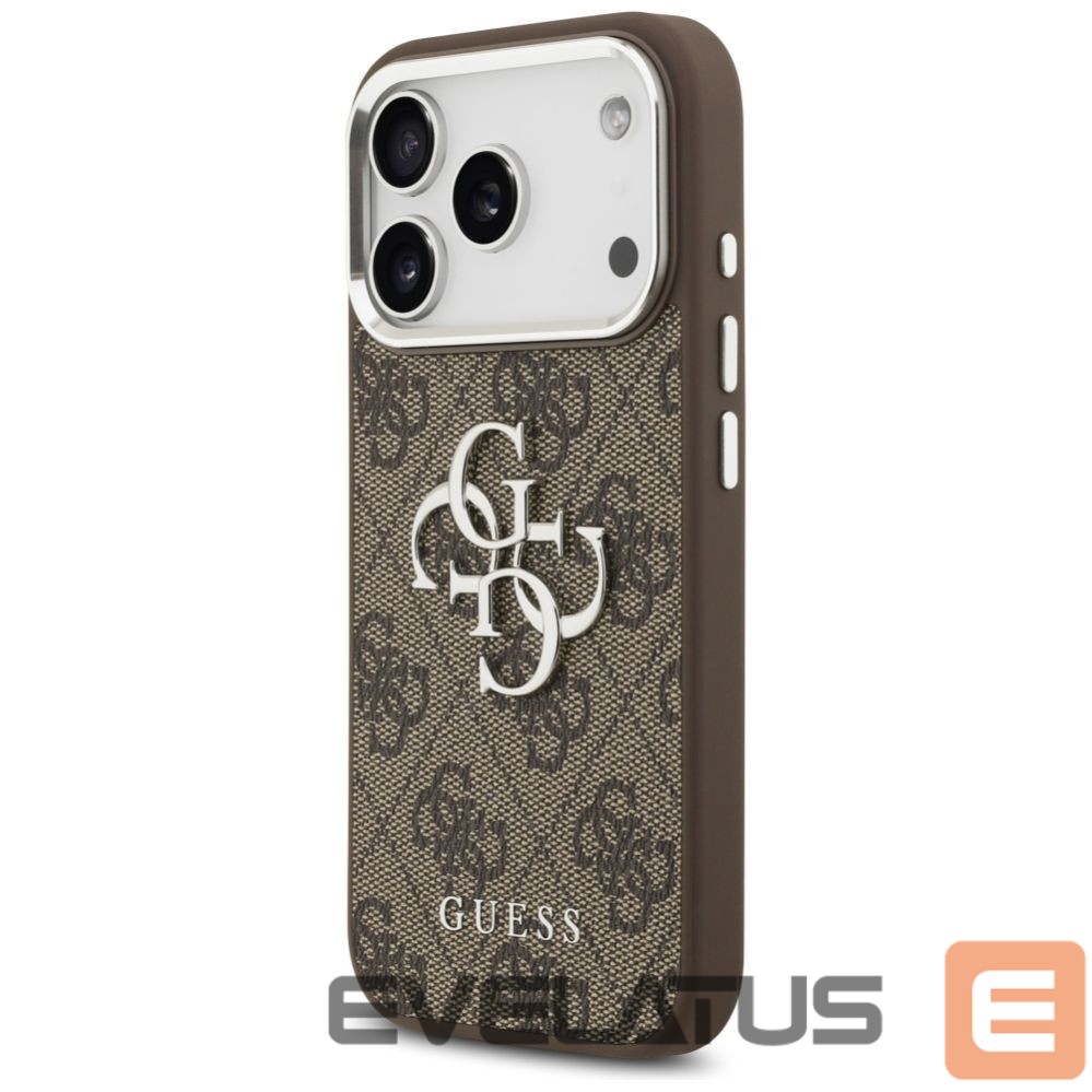 Kitos prekės Guess Guess 4G Big 4G Classic Logo case for iPhone 17 Pro brown - silver