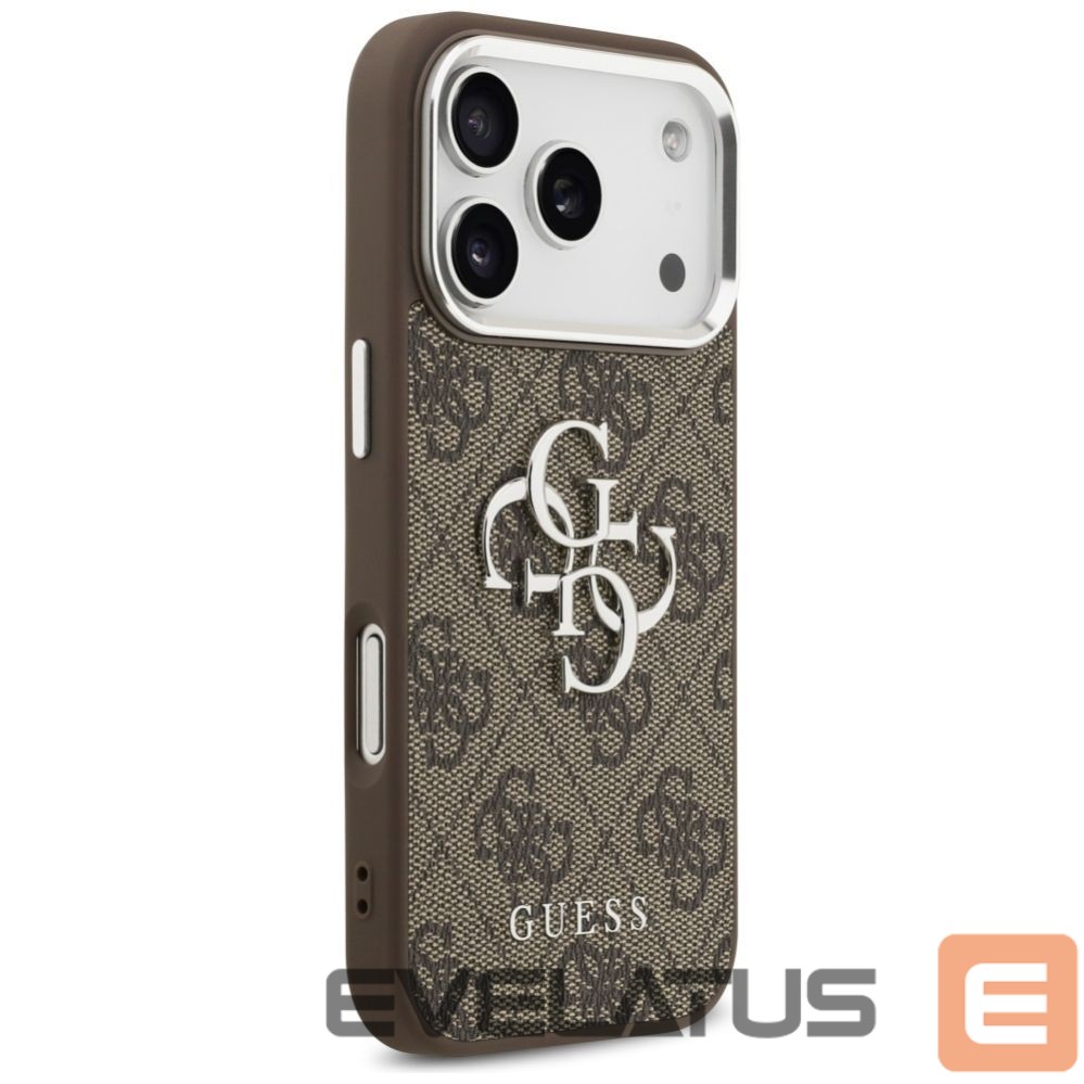 Kitos prekės Guess Guess 4G Big 4G Classic Logo case for iPhone 17 Pro brown - silver