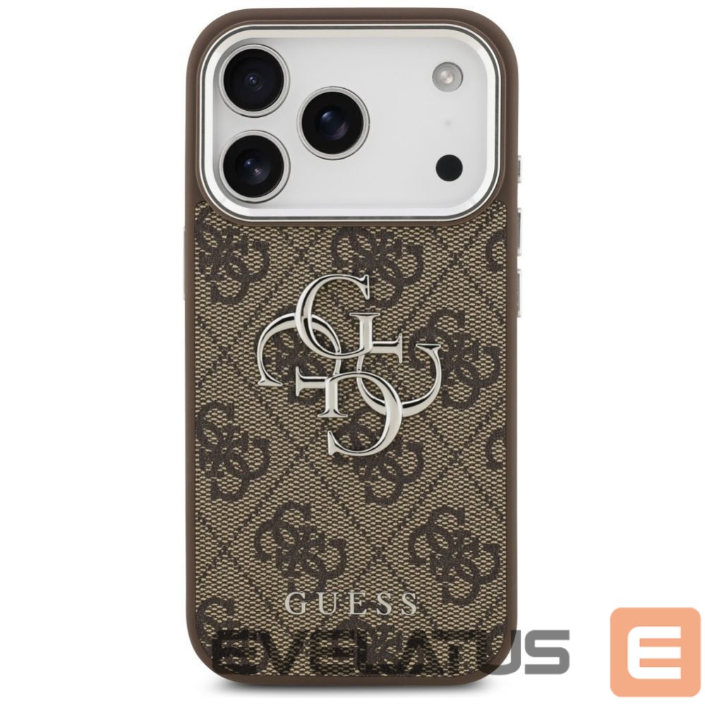 Kitos prekės Guess Guess 4G Big 4G Classic Logo case for iPhone 17 Pro brown - silver