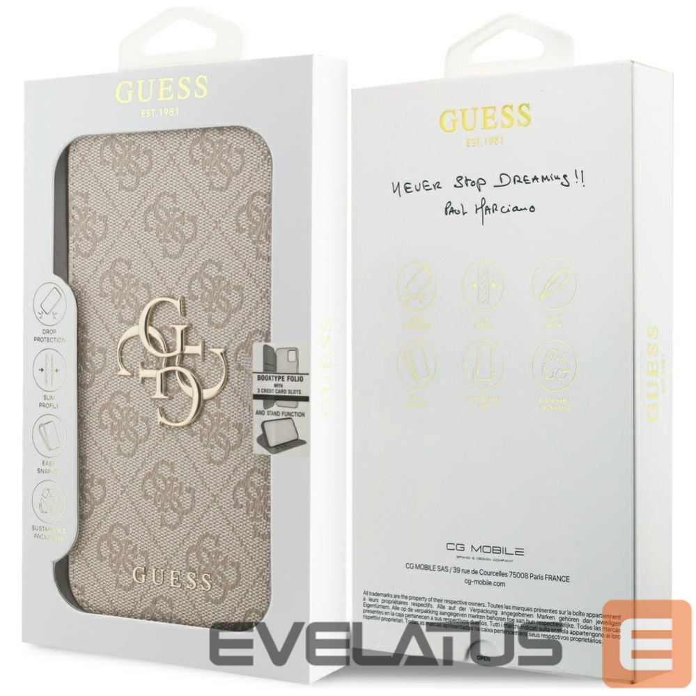Kitos prekės Guess Guess Book 4G Metal Logo Case for iPhone 17 Pro Max - Pink