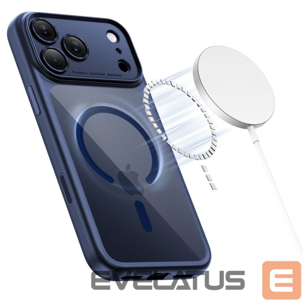 Kitos prekės Tech-Protect Tech-Protect Magpeak Magsafe CC Case for iPhone 17 Pro - Clear Navy Blue