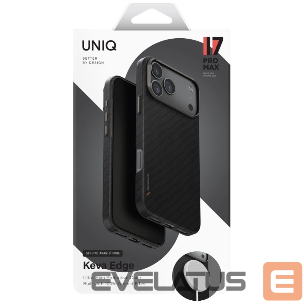 Kitos prekės UNIQ Uniq Keva EDGE Magclick Charging Case for iPhone 17 Pro Max - Black