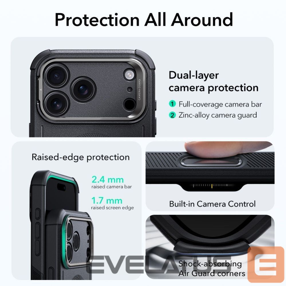 Kitos prekės ESR ESR Cyber Kickstand MagSafe Case for iPhone 17 Pro - Black