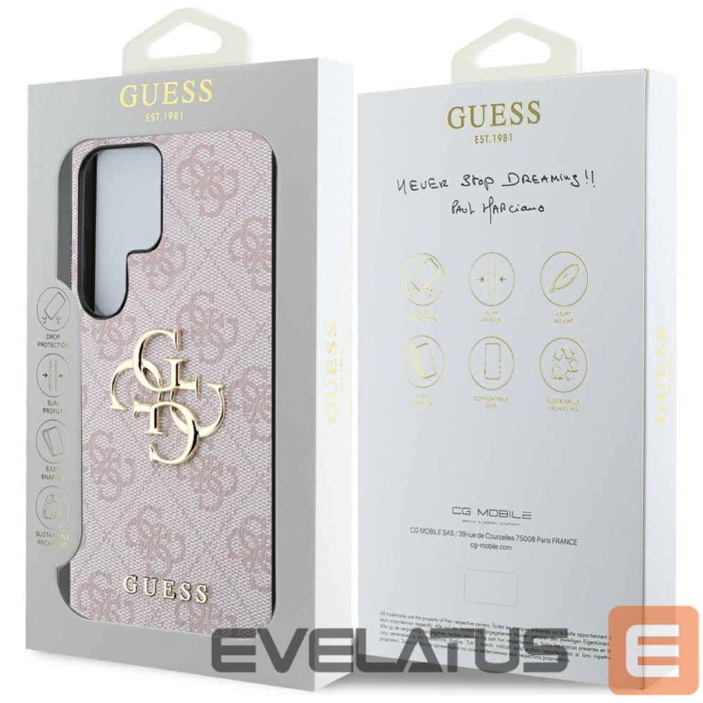 Kitos prekės Guess Guess Big 4G Logo Classic Logo Case for Samsung Galaxy S25 Ultra Pink