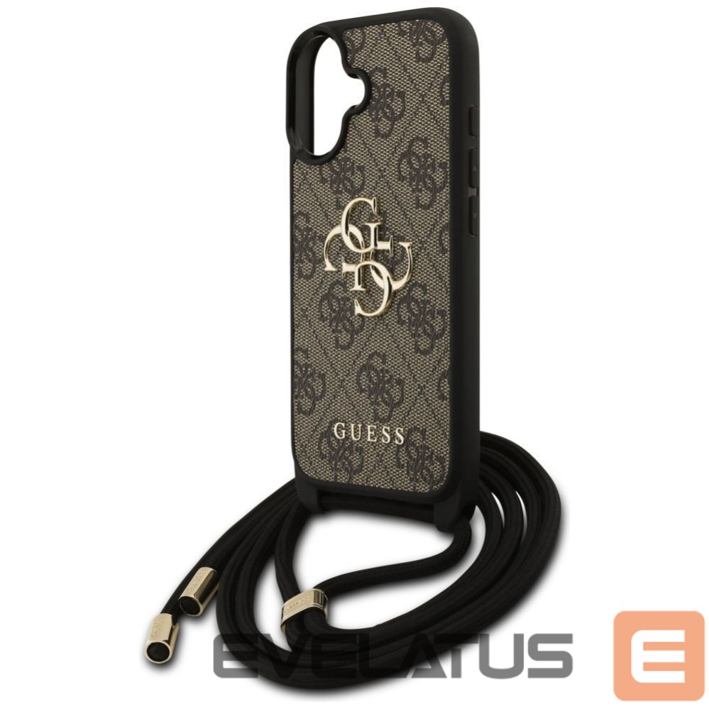 Kitos prekės Guess Guess 4G Big Logo Cord Stap Crossbody Case for iPhone 17 - Brown