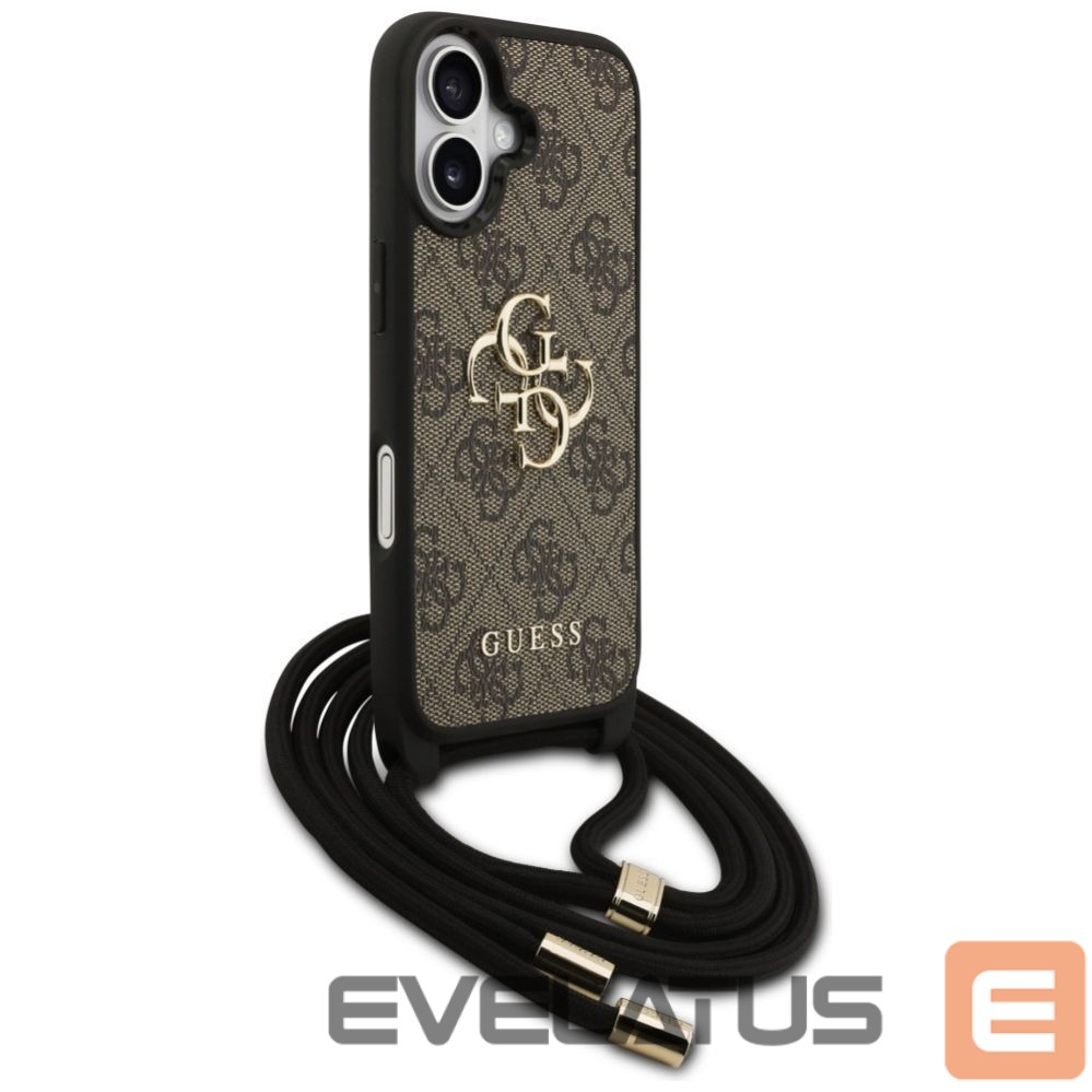 Kitos prekės Guess Guess 4G Big Logo Cord Stap Crossbody Case for iPhone 17 - Brown