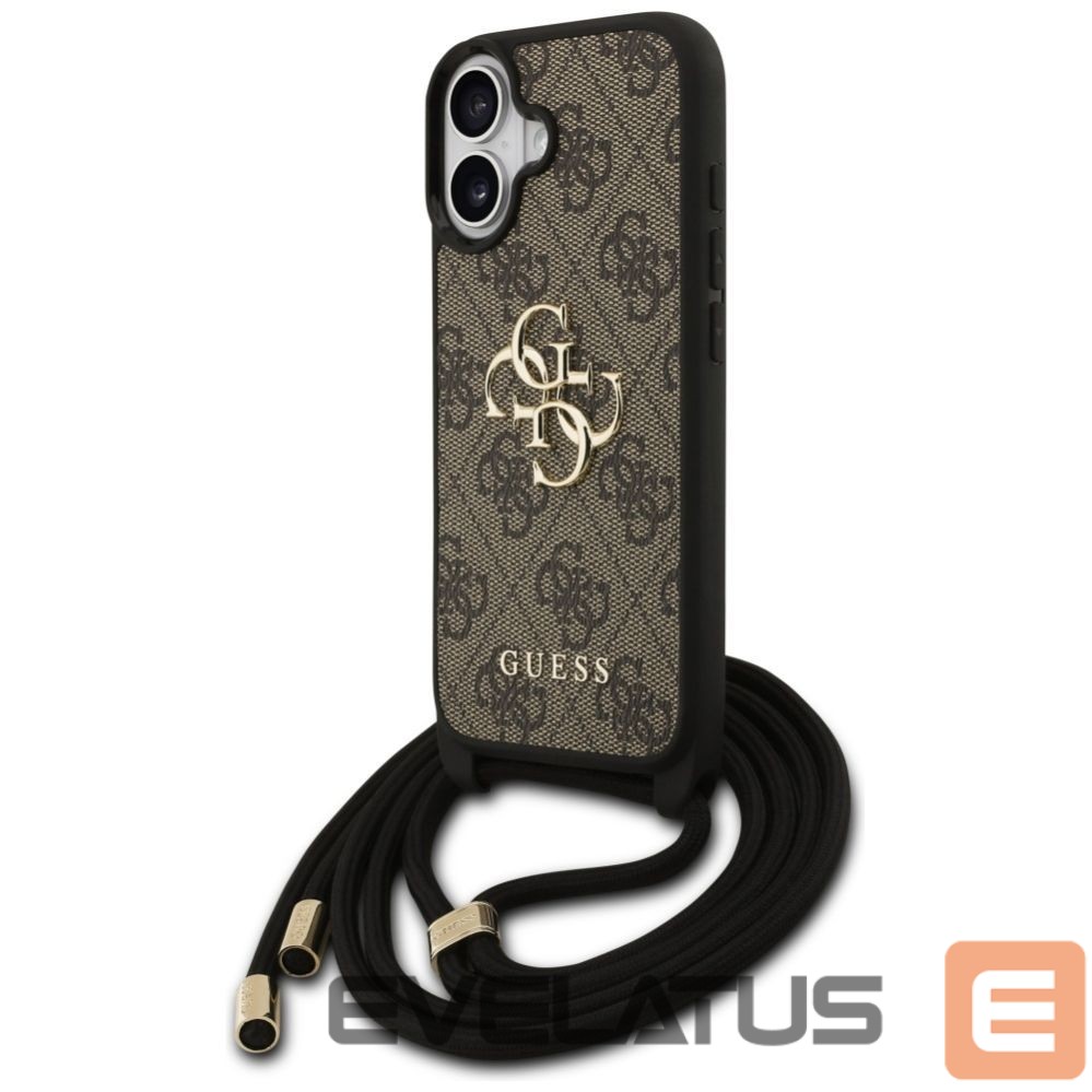 Kitos prekės Guess Guess 4G Big Logo Cord Stap Crossbody Case for iPhone 17 - Brown