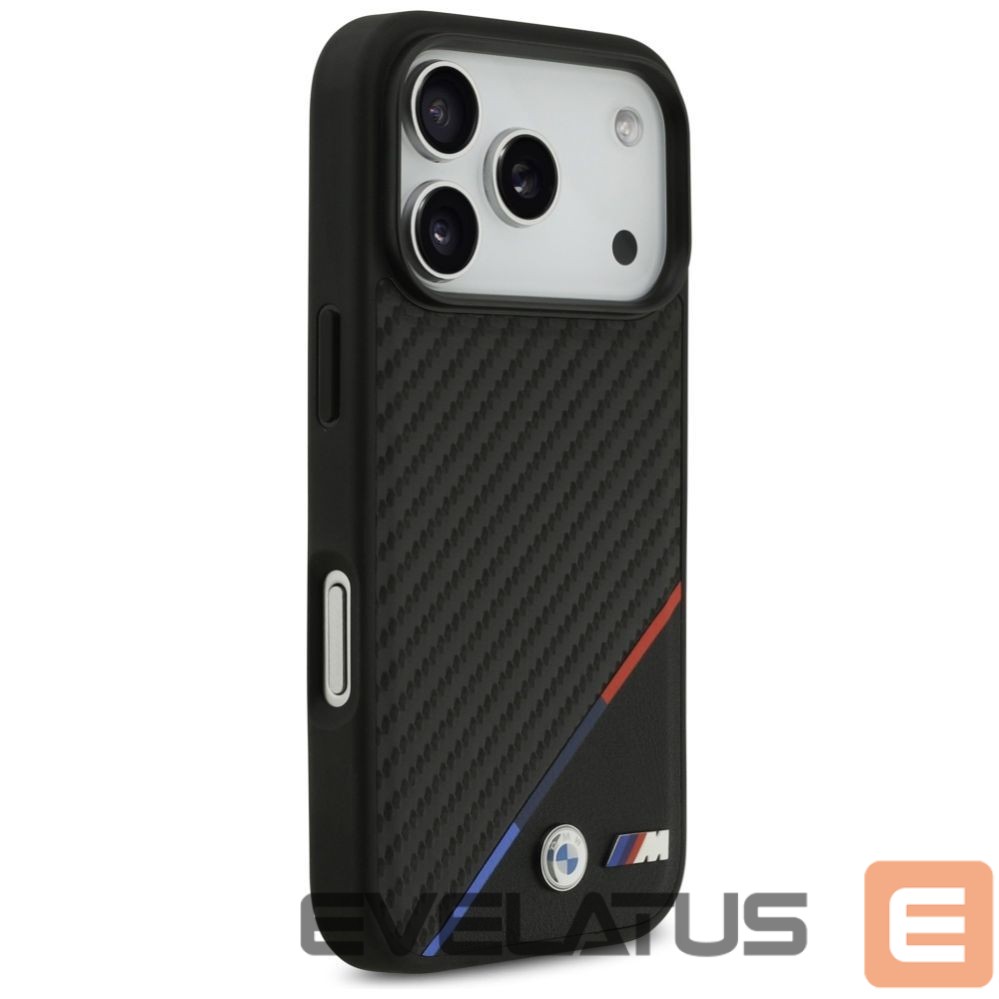 Kitos prekės BMW BMW M Carbon Tricolor Line MagSafe Case for iPhone 17 Pro - Black