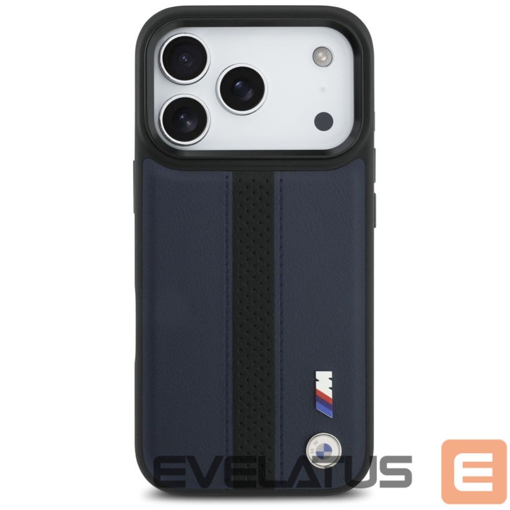Kitos prekės BMW BMW M Perforated Stripe Logo MagSafe Case for iPhone 17 Pro - Navy Blue